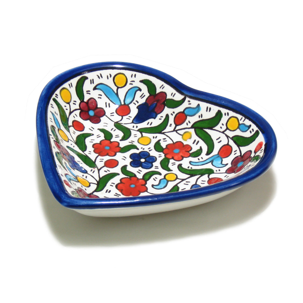 Heart Dish Size 14 - handmade Hebron ceramic