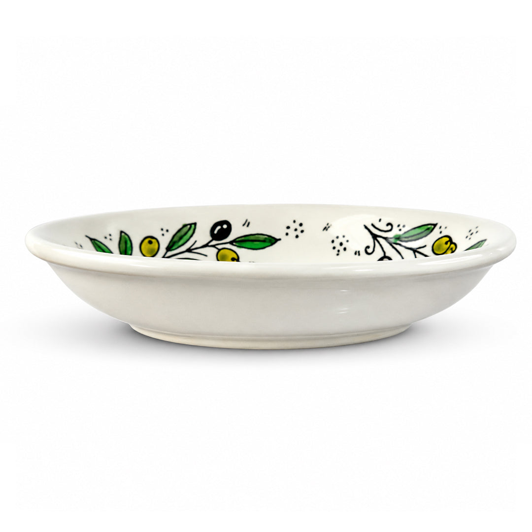 Hand Painted Ceramic Oval Serving Dish 9 Inch - Olive Branch