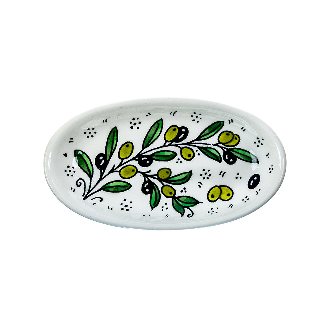 Olive Grove Ceramic Oval Serving Dish 6.7 Inch - Olive Branch