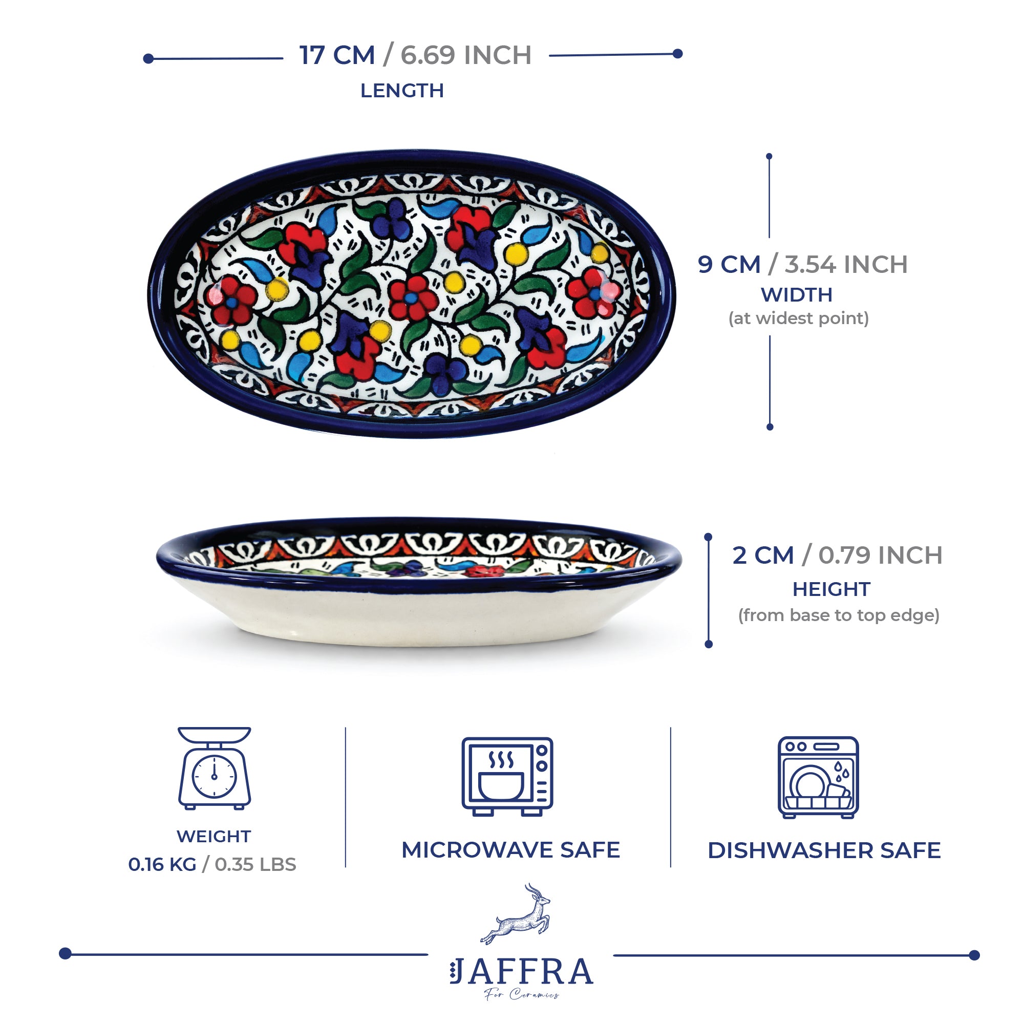 Garden Bloom Ceramic Oval Serving Dish 6.7 Inch - Multicolor Floral