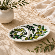 Olive Duo Ceramic Oval Serving Dish 7.25 Inch - Olive Branch