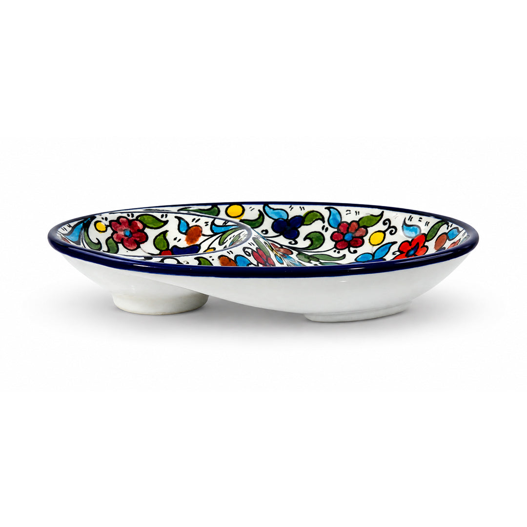Bloom Duo Ceramic Oval Serving Dish 7.25 Inch - Multicolor Floral