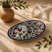 Bloom Duo Ceramic Oval Serving Dish 7.25 Inch - Multicolor Floral