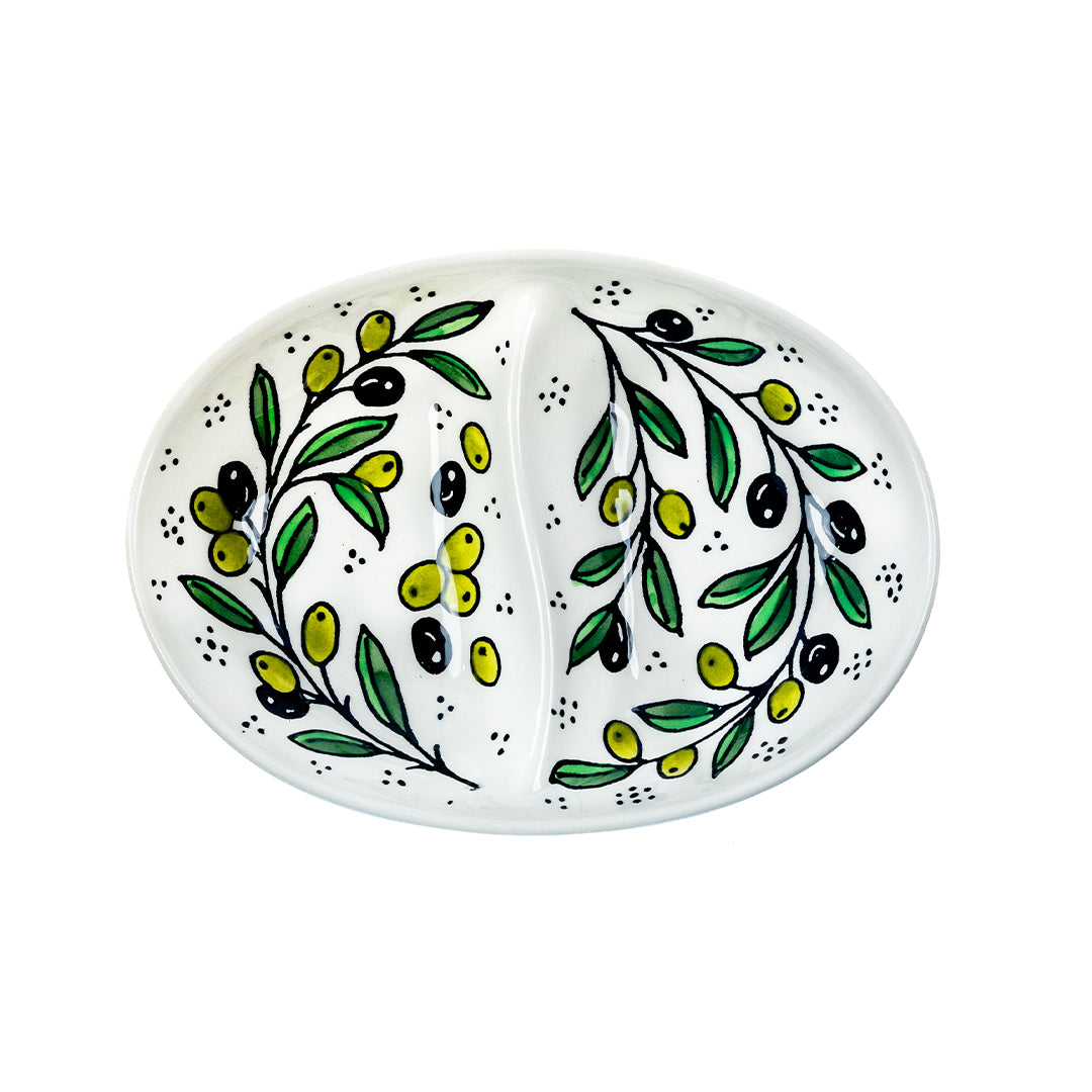 Olive Harmony Ceramic Oval Serving Dish 4.7 Inch - Olive Branch