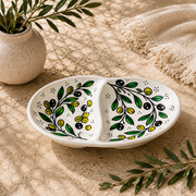 Olive Harmony Ceramic Oval Serving Dish 4.7 Inch - Olive Branch