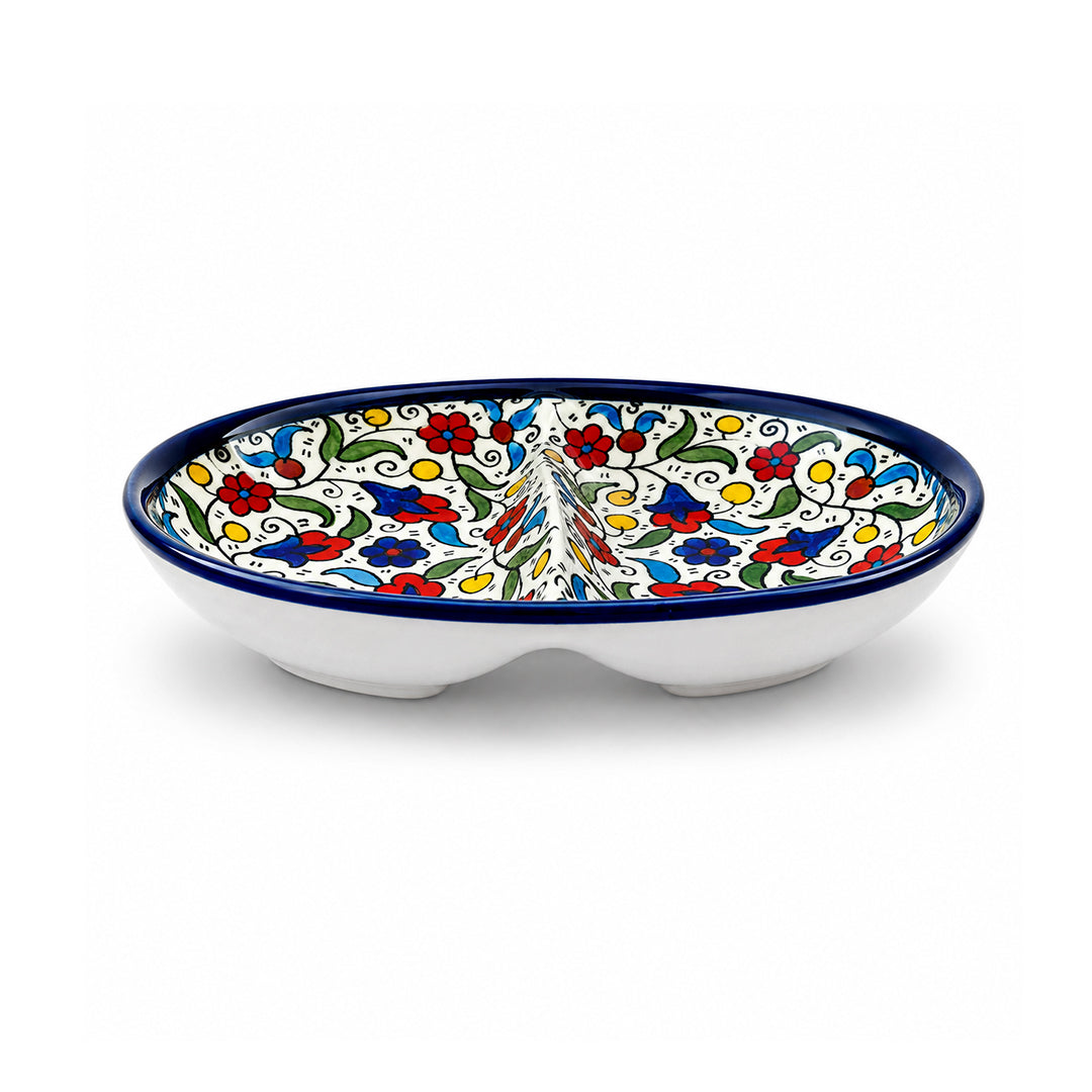 Bloom Harmony Ceramic Oval Serving Dish 4.7 Inch - Multicolor Floral