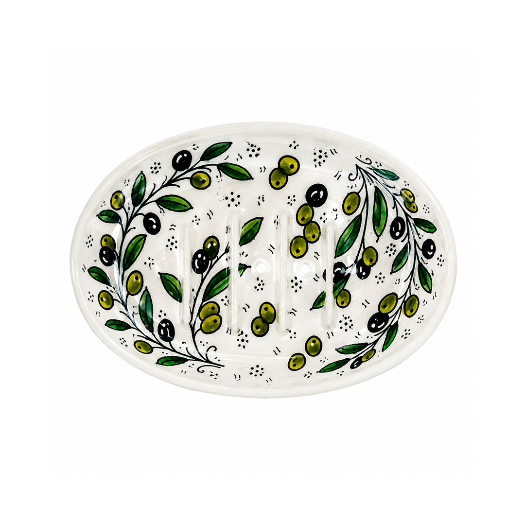 Olive Ripple Ceramic Oval Serving Dish 5.5 Inch - Olive Branch