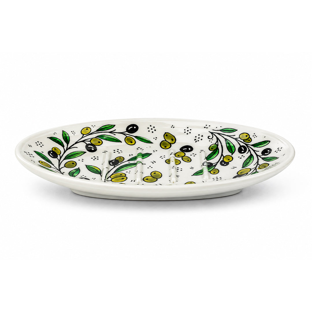Olive Ripple Ceramic Oval Serving Dish 5.5 Inch - Olive Branch