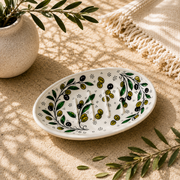 Olive Ripple Ceramic Oval Serving Dish 5.5 Inch - Olive Branch