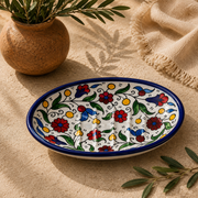 Ripple Bloom Ceramic Oval Serving Dish 5.5 Inch - Multicolor Floral