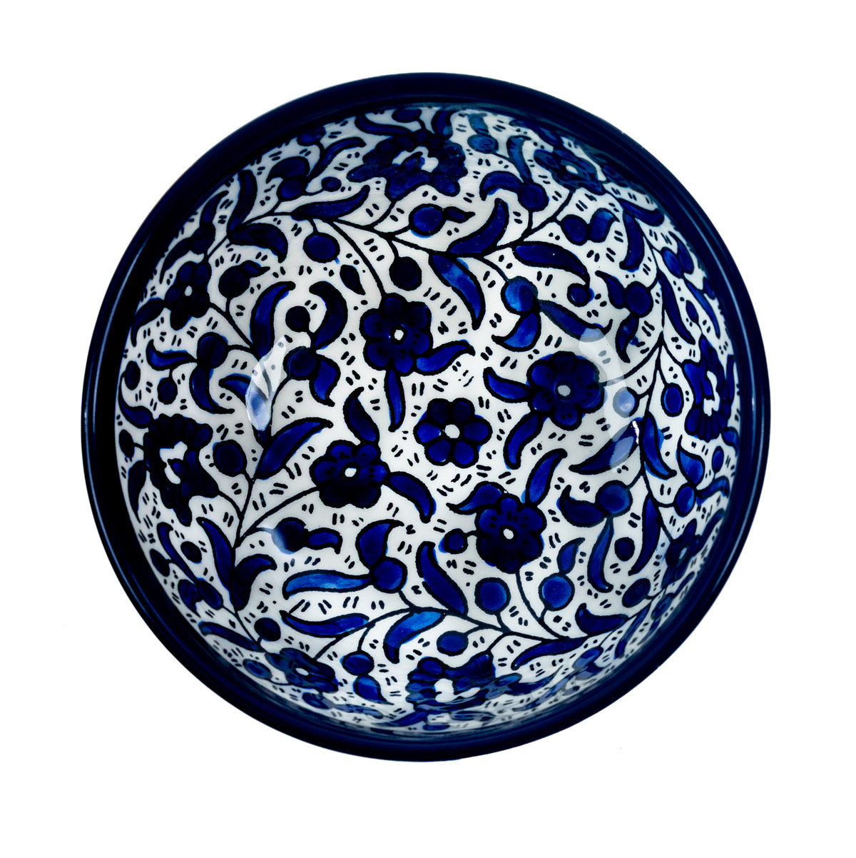 Round Ceramic Serving Bowl 5.91 Inch - Indigo