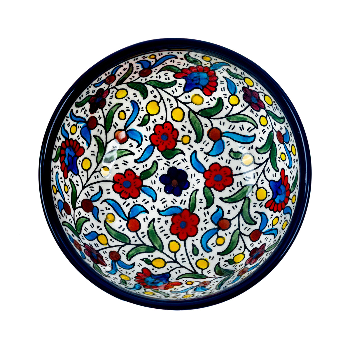 Round Ceramic Serving Bowl 4.92 Inch - Floral