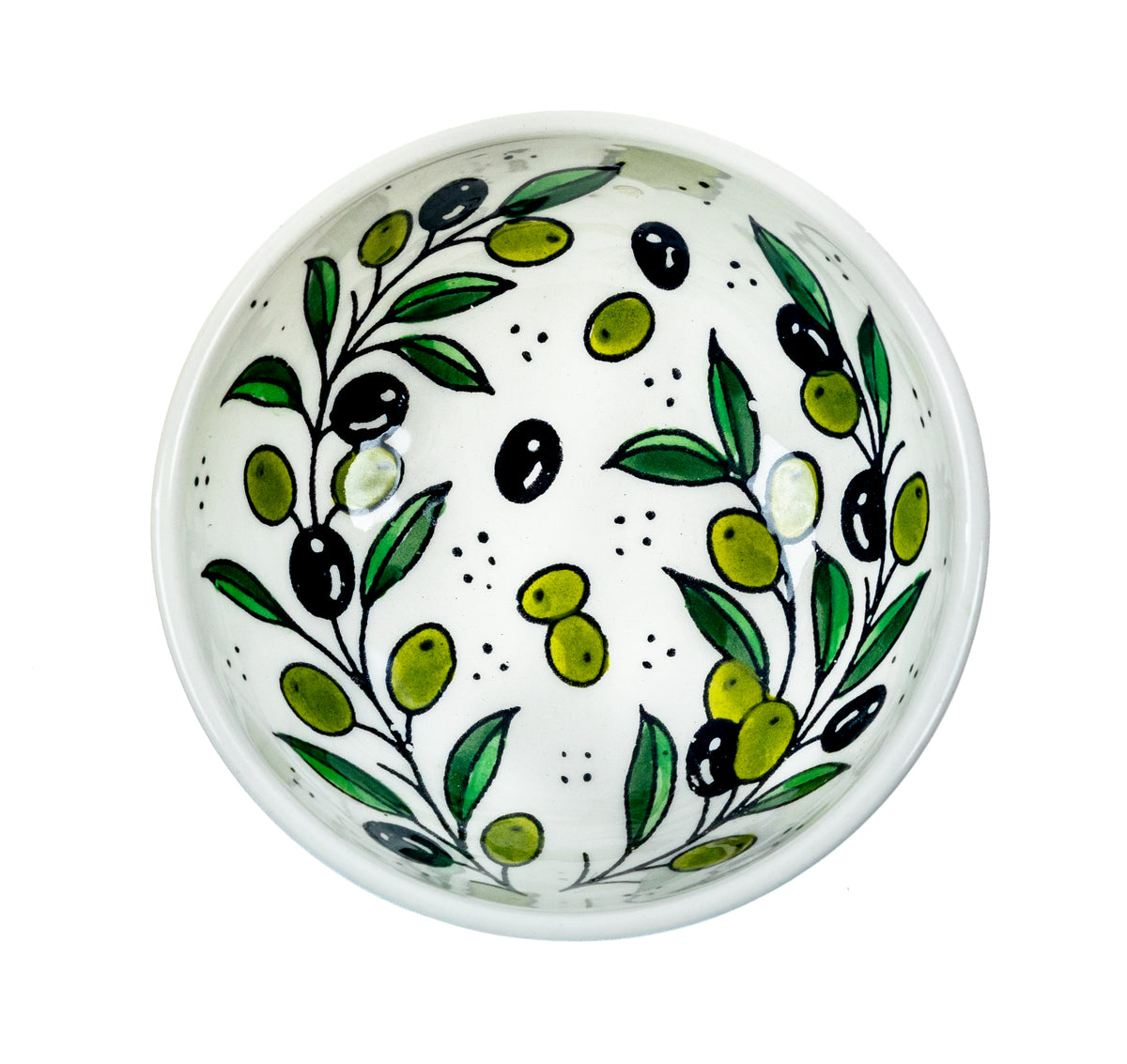 Round Ceramic Serving Bowl 4.92 Inch - Olive Green