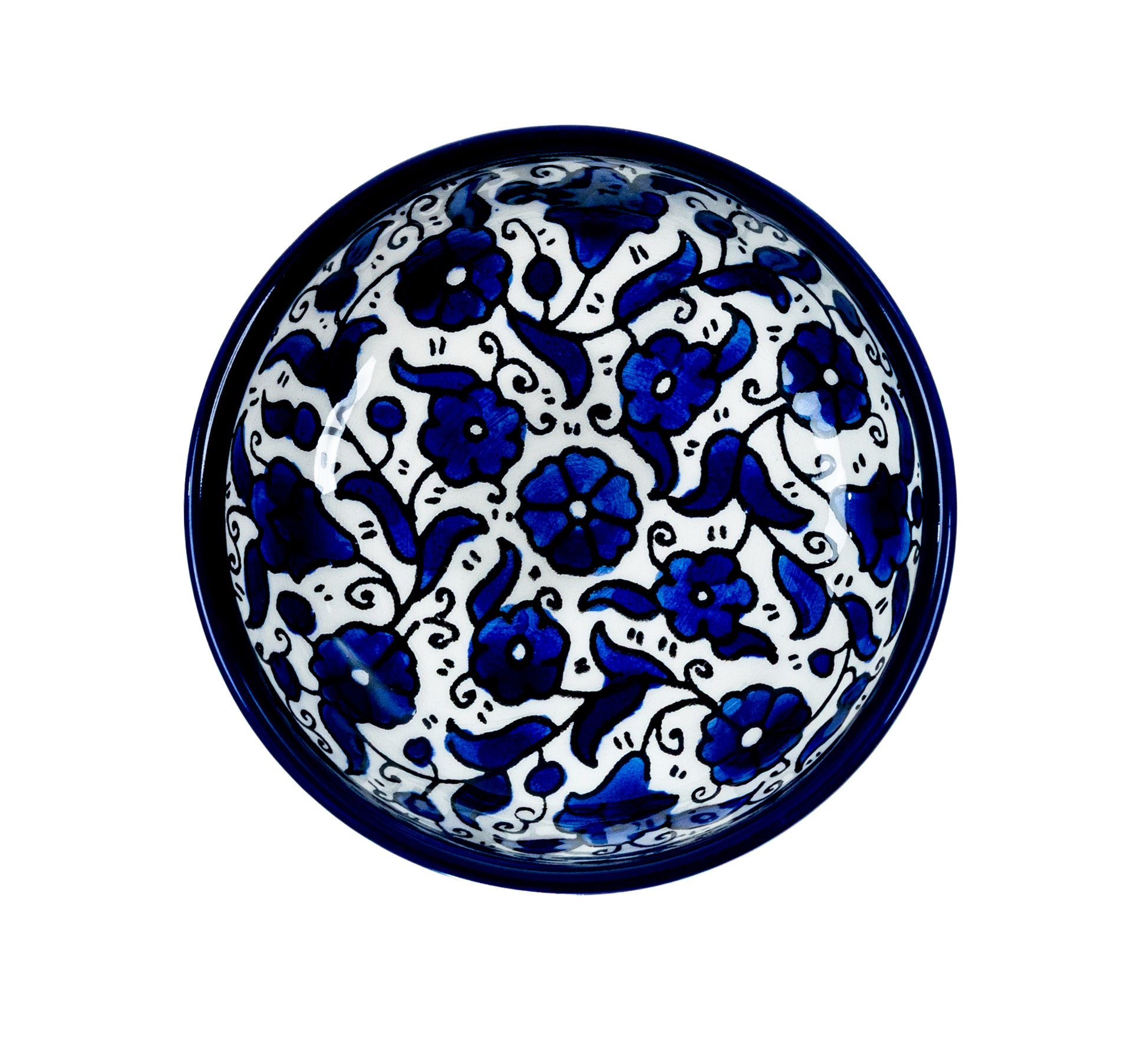 Round Ceramic Serving Bowl 4.92 Inch - Indigo