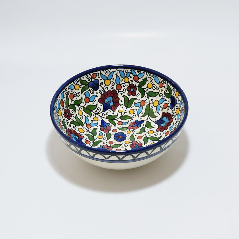 Deep Bowl (Zibdiya) 18 cm - handmade Hebron ceramic