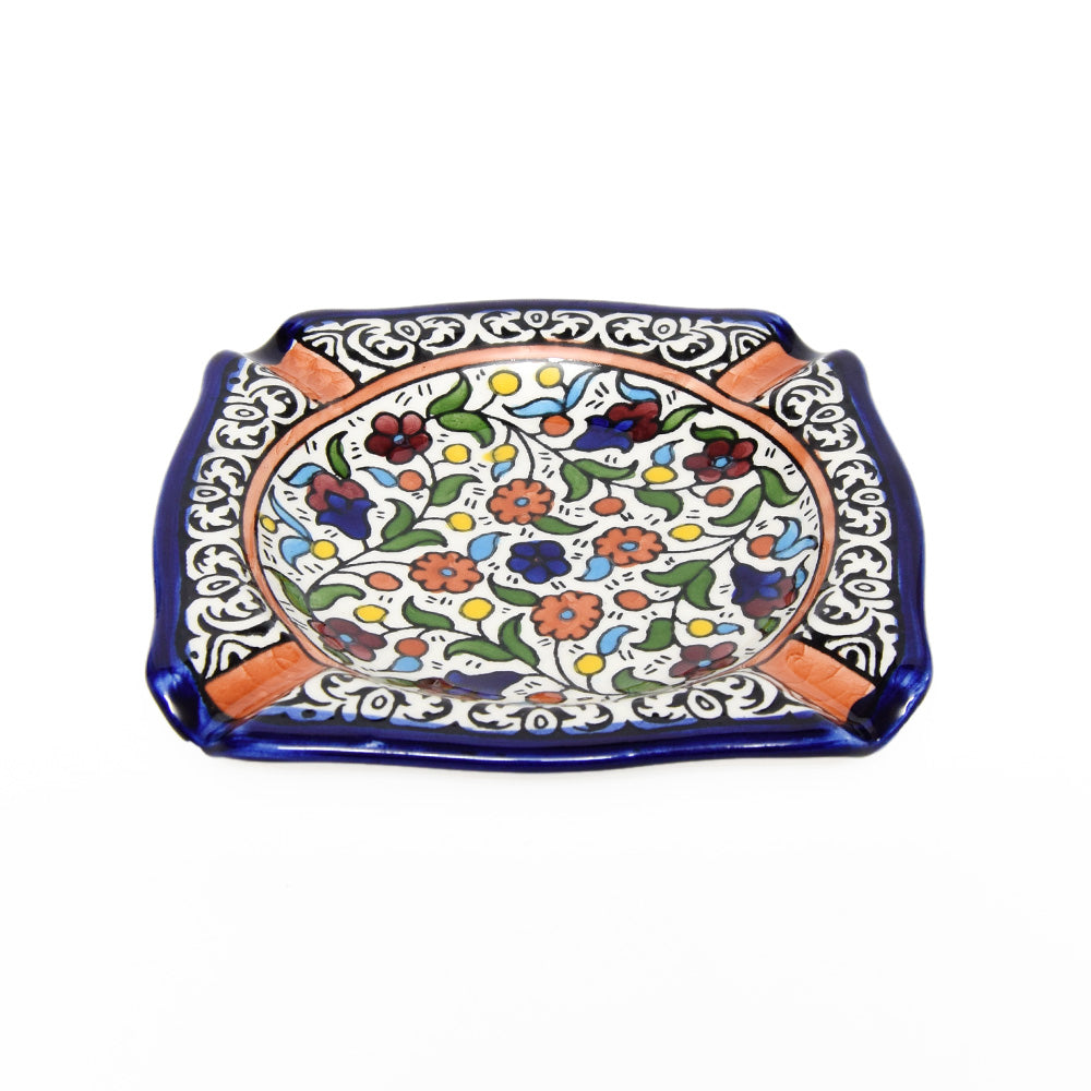 Square Ashtray 14.5 cm - handmade Hebron ceramic