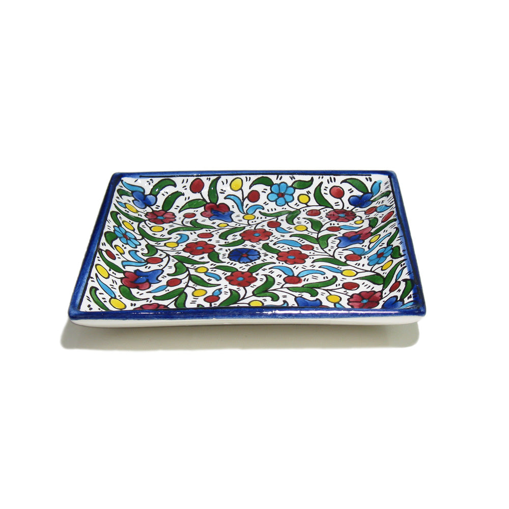 Square Flat Dish 16x16 - handmade Hebron ceramic