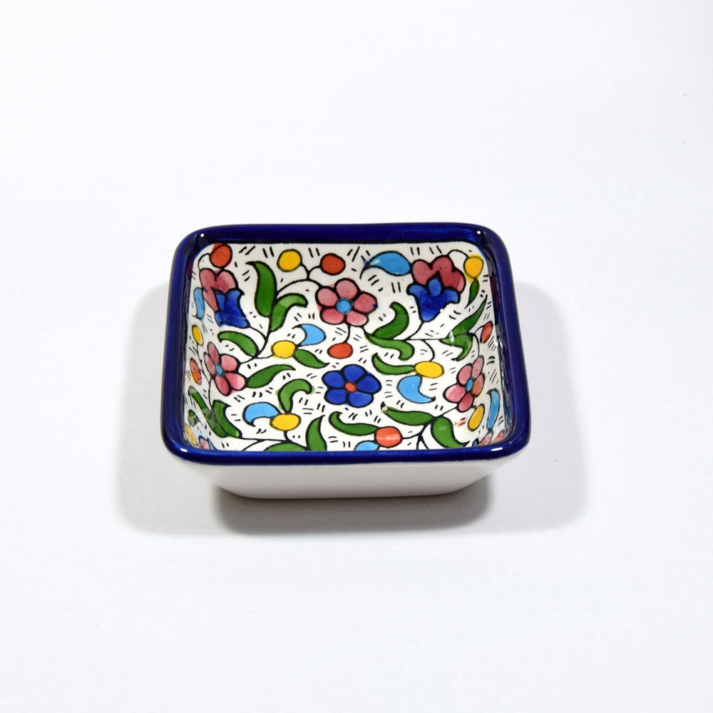 Square Dish 9 cm - handmade Hebron ceramic