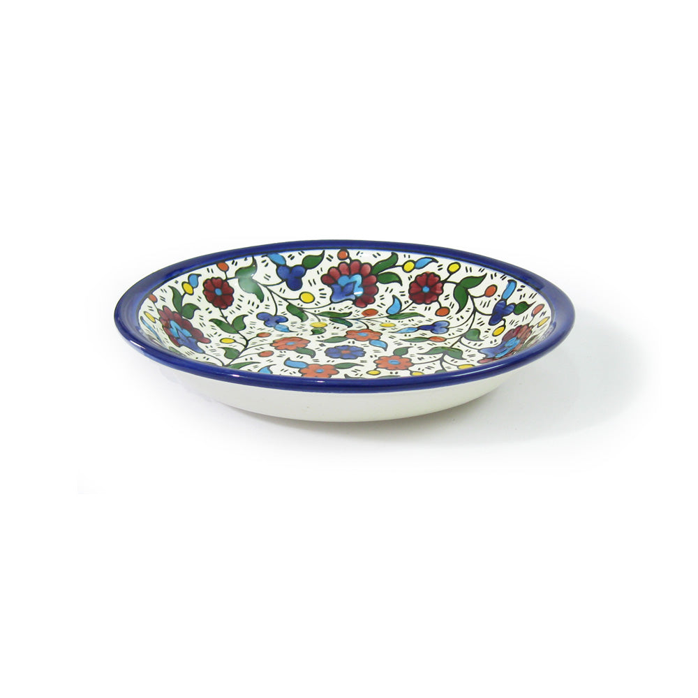 Houmos Plate Size 2 - handmade Hebron ceramic