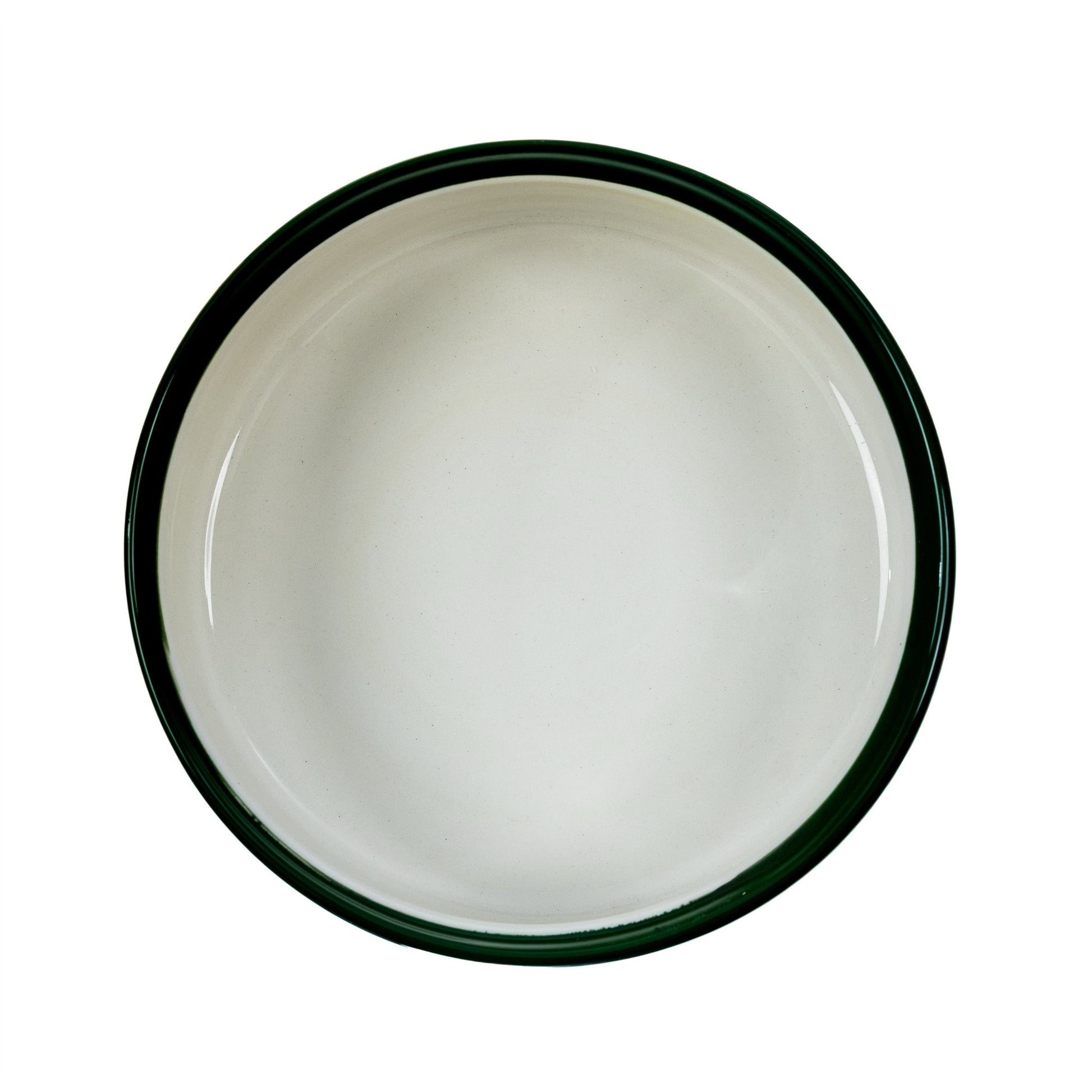 Ceramic Lidded Serving Pot 9.06 Inch in Olive Green, interior of the base
