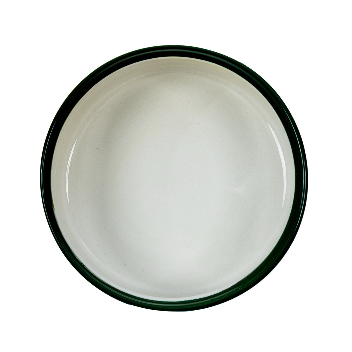Ceramic Lidded Serving Pot 9.06 Inch in Olive Green, interior of the base
