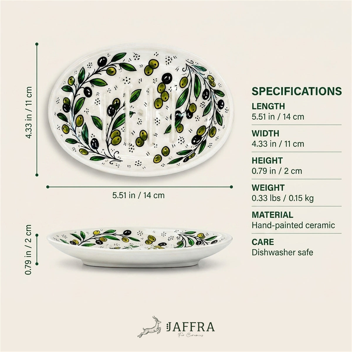 Ceramic Oval Serving Dish 5.51 Inch dimensions and specifications
