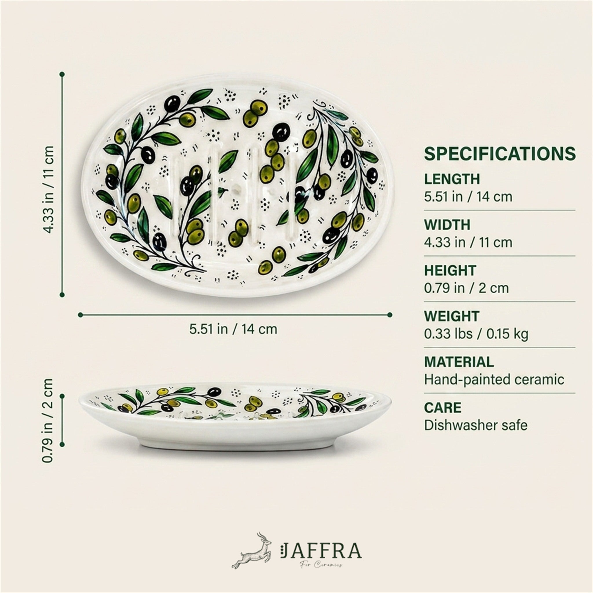 Ceramic Oval Serving Dish 5.51 Inch dimensions and specifications