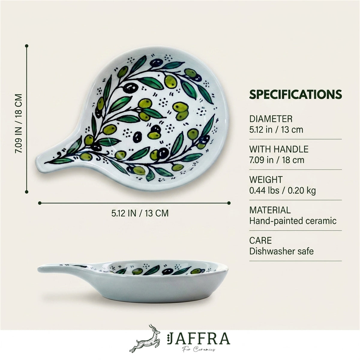 Ceramic Single Handle Bowl 5.12 Inch dimensions and specifications