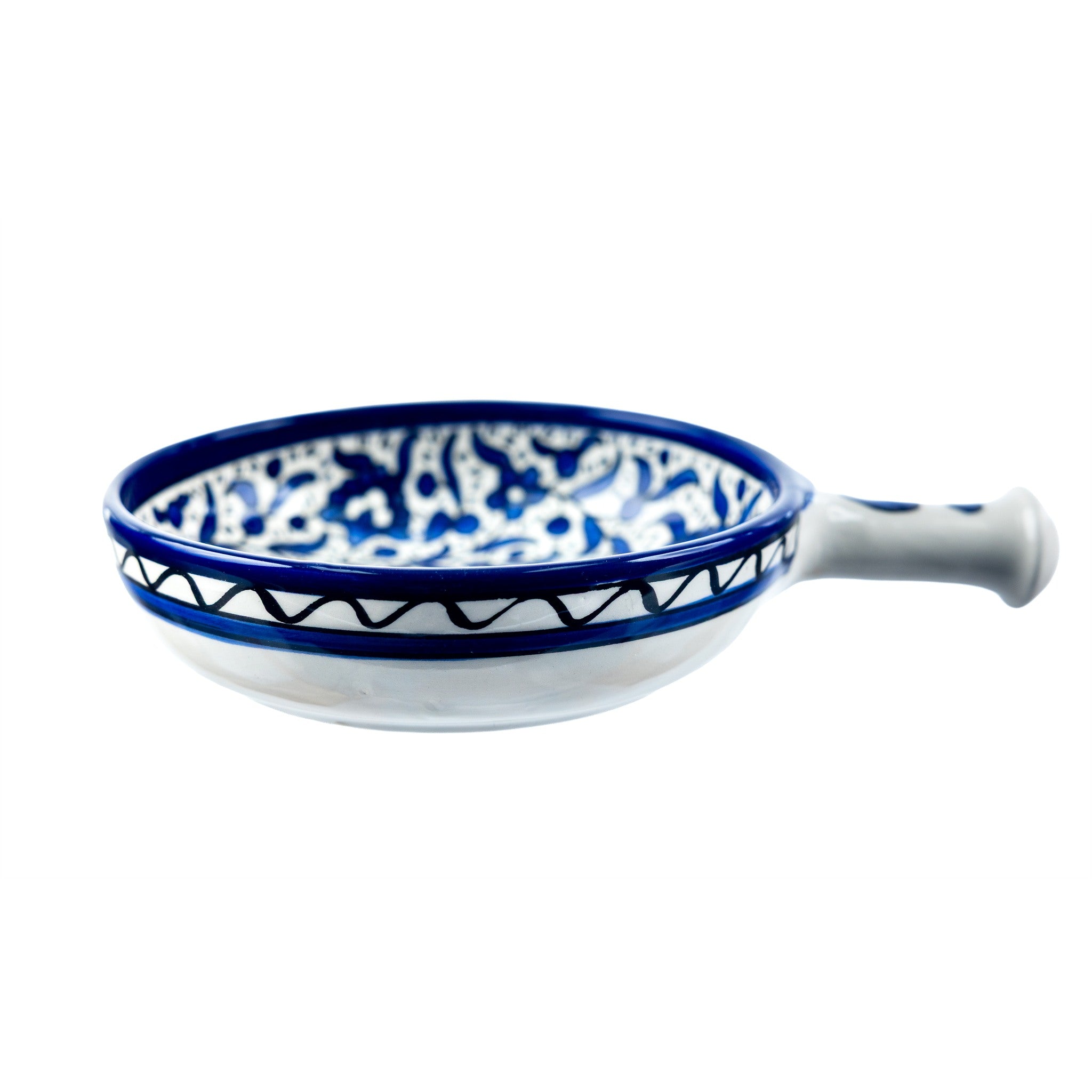 Ceramic Single Handle Bowl 6.3 Inch in Indigo, side view