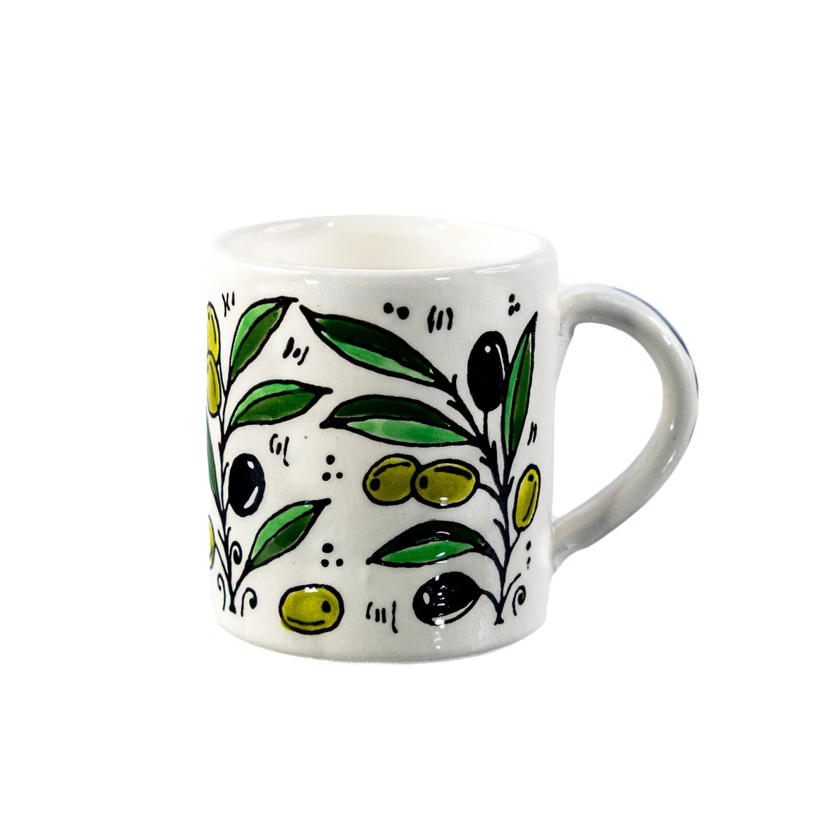 Floral Heritage Mug 2.36 Inch in Olive, seen from above