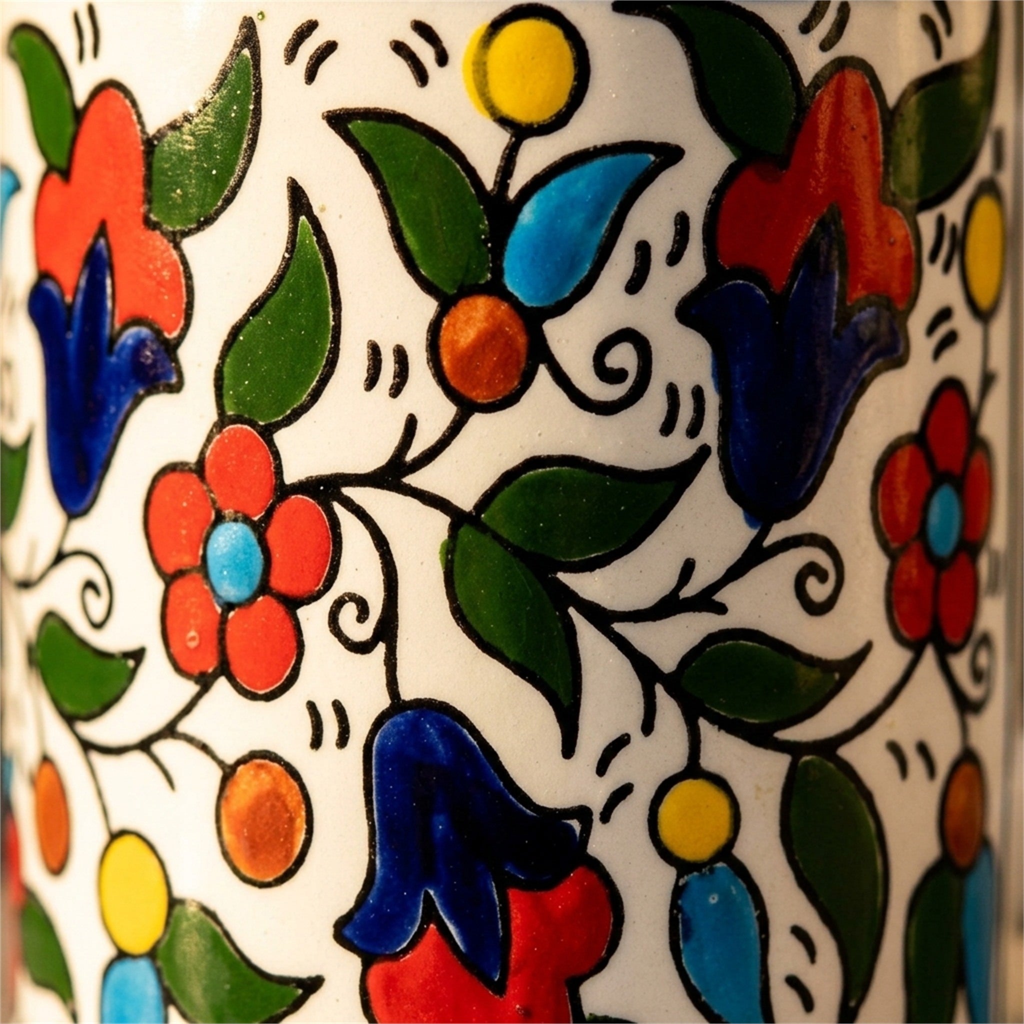 Floral Heritage Mug 3.15 Inch in Floral, close-up of the hand-painted detail