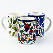 Floral Heritage Mug 3.15 Inch shown in all three hand-painted patterns