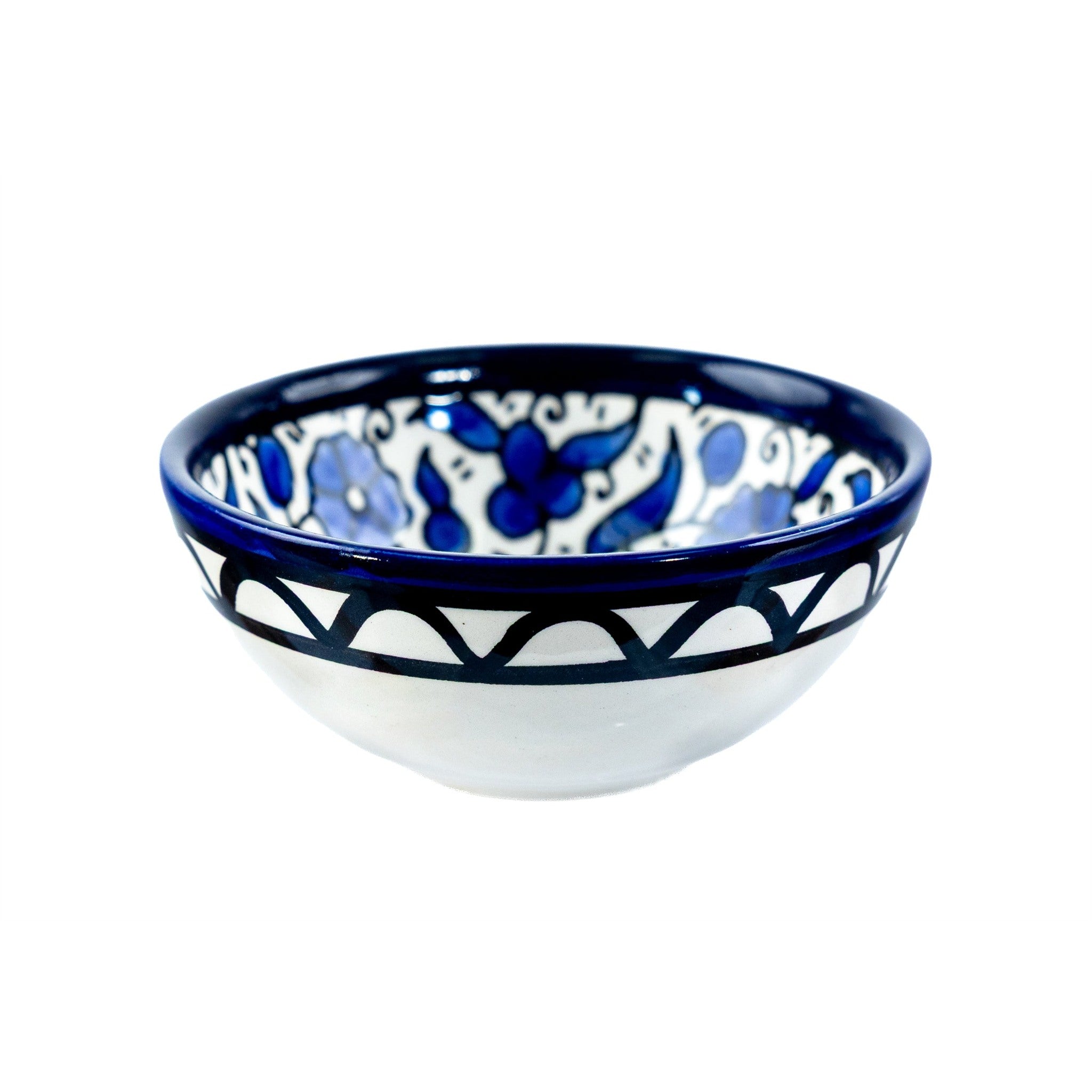 Round Ceramic Serving Bowl 3.54 Inch in Indigo, side view
