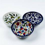 Round Ceramic Serving Bowl 3.54 Inch shown in all three hand-painted patterns