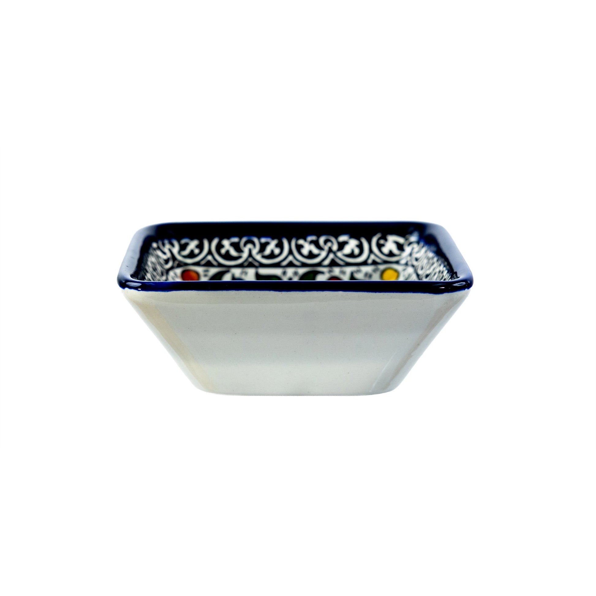 Square Serving Bowl 3.94 Inch in Floral, side view
