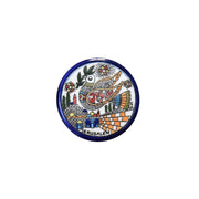 Round Magnet 6.5 cm - handmade Hebron ceramic