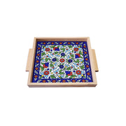 Wood Tray 20x20 - handmade Hebron ceramic