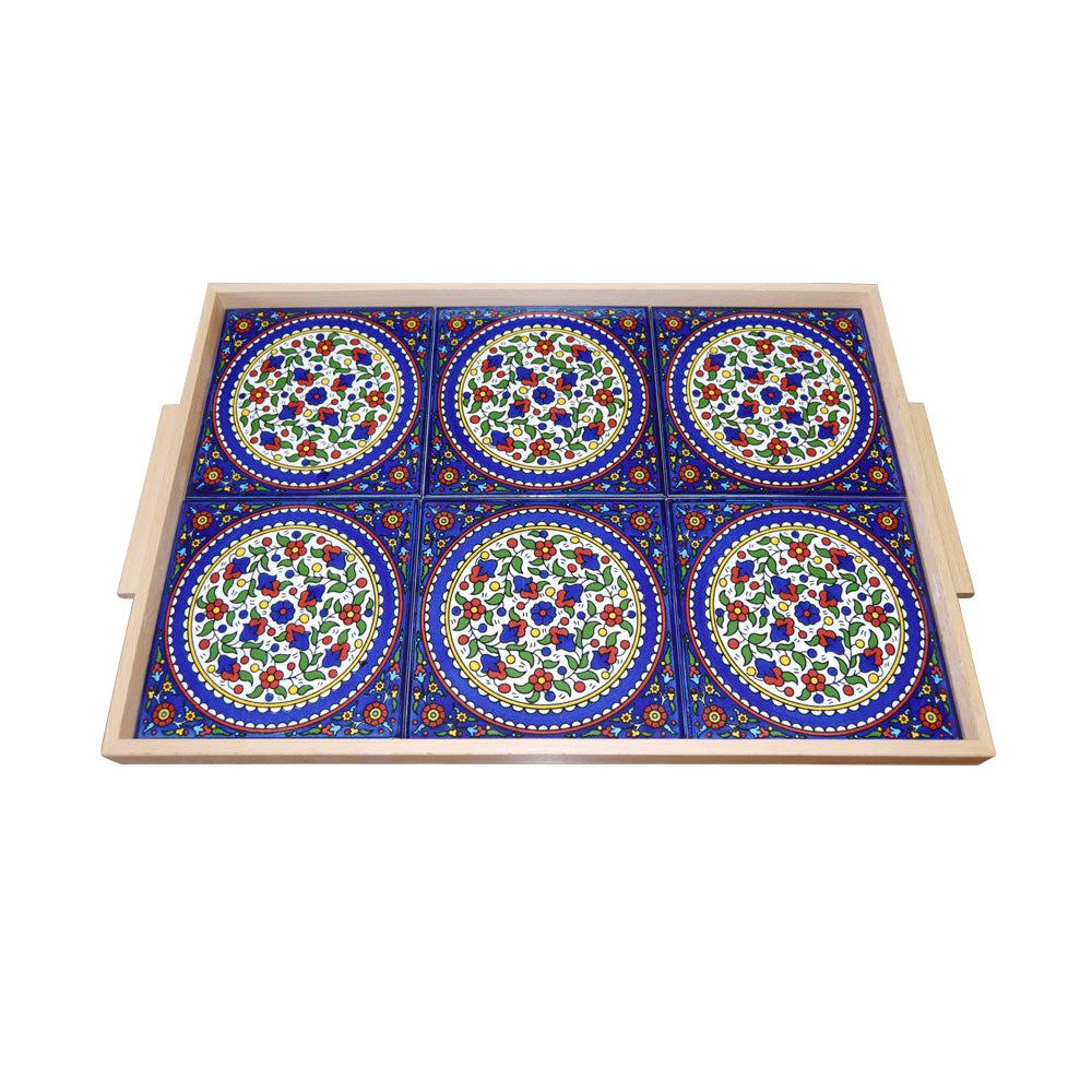 Wood Tray 30x45 - handmade Hebron ceramic